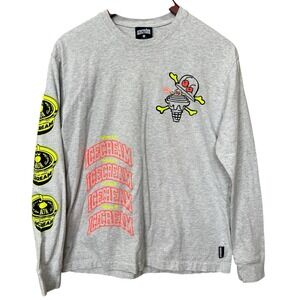 Billionaire Boys Club BBC Ice Cream Cup & Cone LS Knit T-Shirt Gray Small